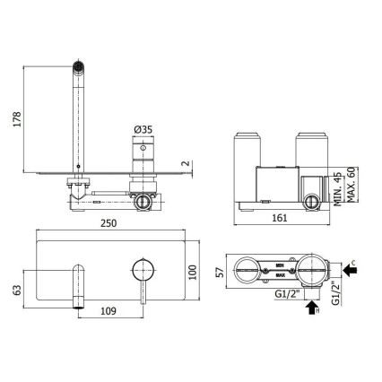 Paffoni - Mitigeur de lavabo encastrable LIGHT, finition blanc mat