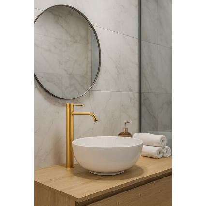 Paffoni - Mitigeur de lavabo LIGHT EXCLUSIVE, finition dorée brossée