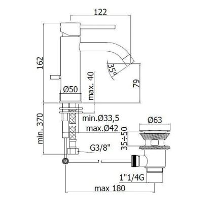 Paffoni - Mitigeur de lavabo LIGHT noir