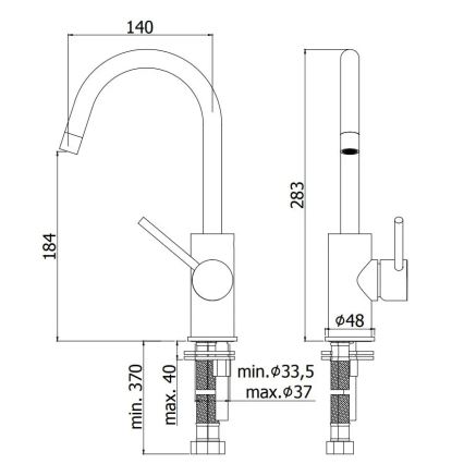 Paffoni - Mitigeur de lavabo LIGHT noir