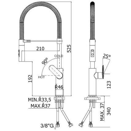 Paffoni - Mitigeur d'évier à douchette extractible CANDY 52,5 cm noir
