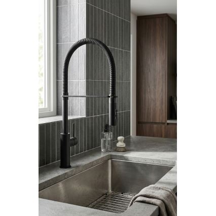 Paffoni - Mitigeur d'évier avec douchette extractible LIGHT 52,5 cm noir