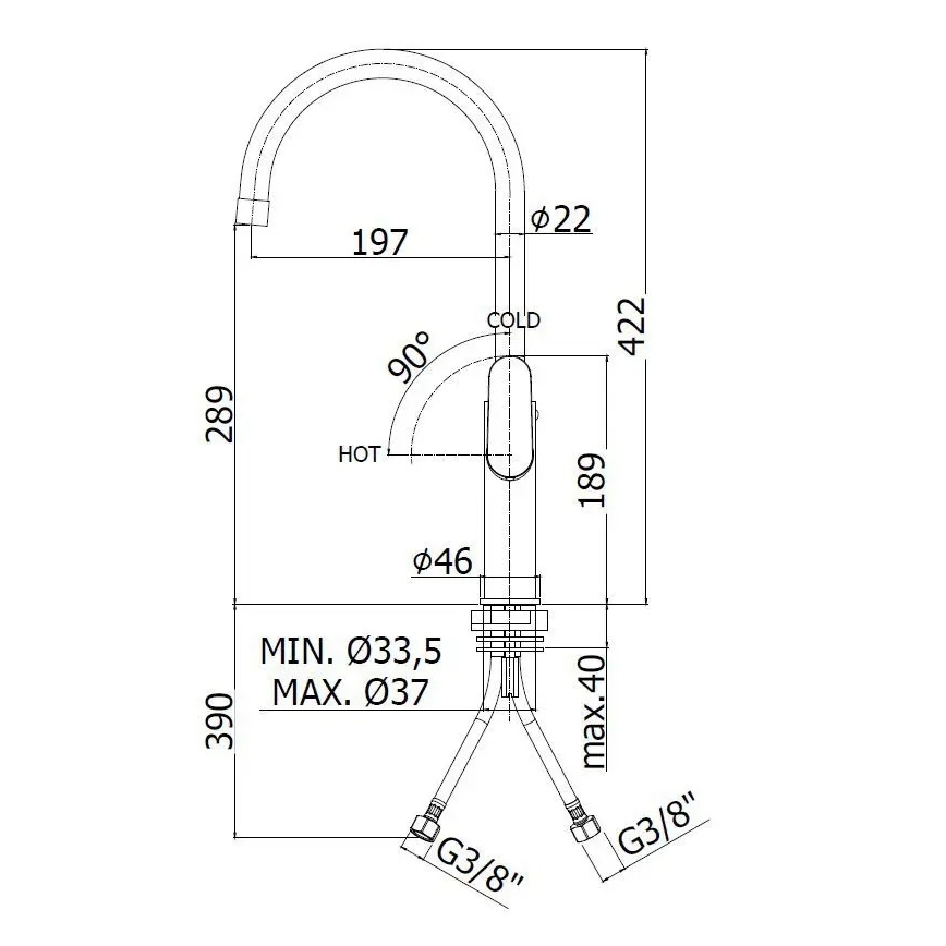 Paffoni - Mitigeur d'évier CANDY chromé brillant