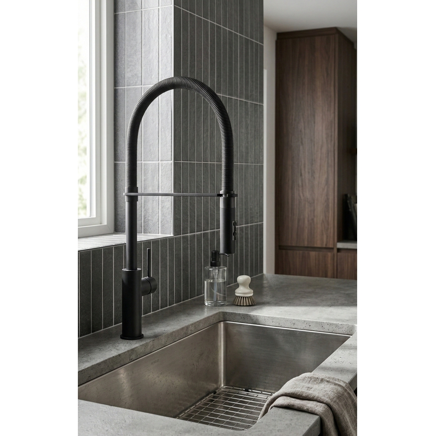 Paffoni - Mitigeur d'évier LIGHT 52,5 cm avec douchette extractible, chrome brillant