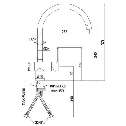 Paffoni - Mitigeur d'évier RINGO chrome brillant