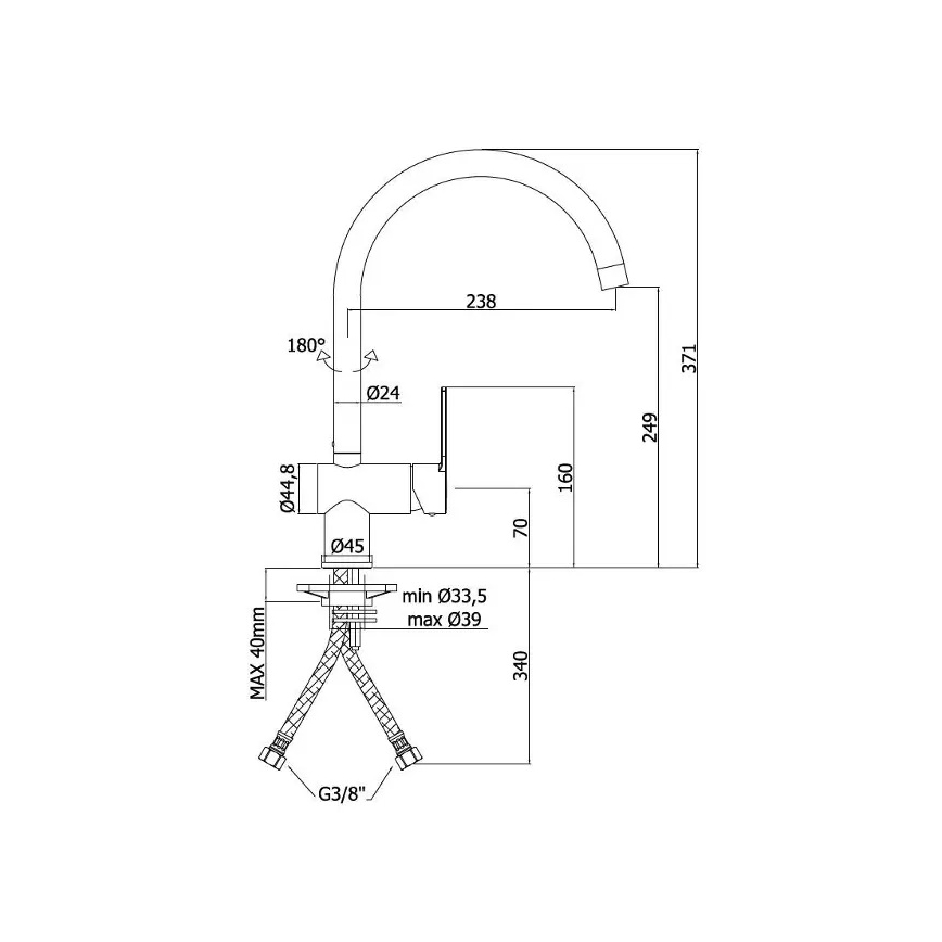 Paffoni - Mitigeur d'évier RINGO chrome brillant