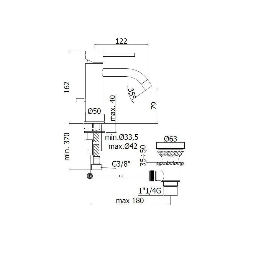 Paffoni - Mitigeur lavabo LIGHT en inox