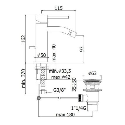 Paffoni - Mitigeur pour bidet + bonde LIGHT doré brossé