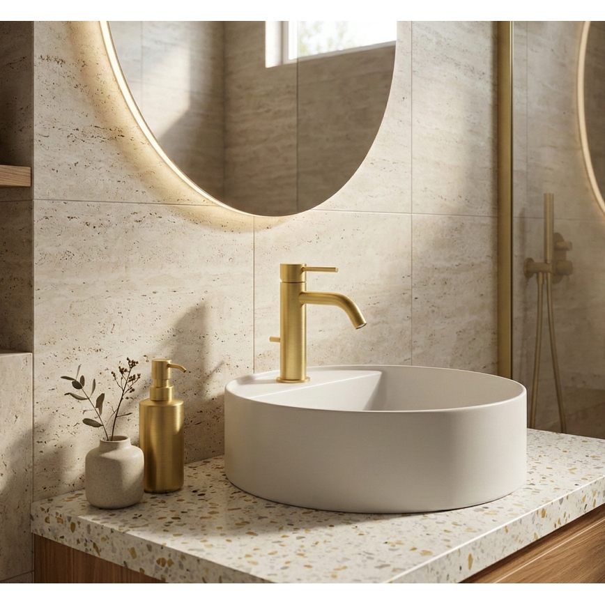 Paffoni - Mitigeur pour lavabo + bonde LIGHT dorée