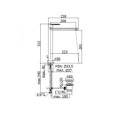 Paffoni - Mitigeur pour lavabo CANDY finition chrome brillant