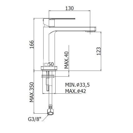 Paffoni - Mitigeur pour lavabo TANGO en inox