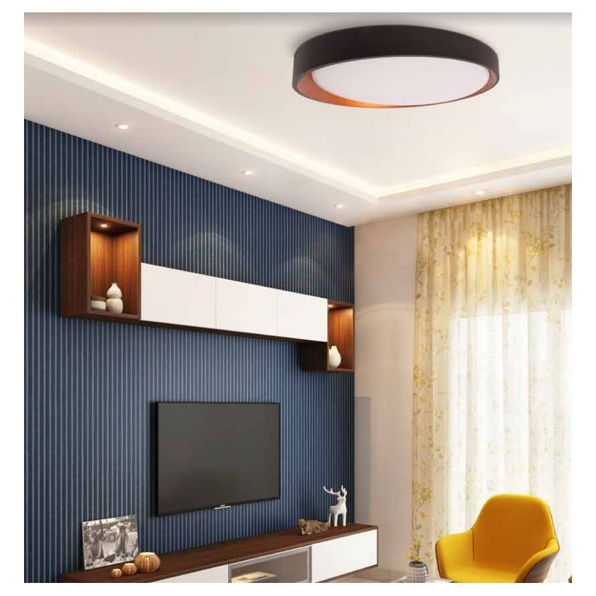 Plafonnier ADEL LED/40W/230V ø 50 cm noir