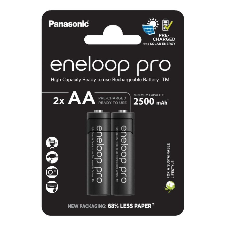Panasonic - 2 pce Pile rechargeable AA Eneloop Pro 2500 mAh