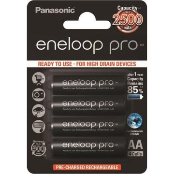 Panasonic - 4 pce Pile rechargeable AA Eneloop Pro 2500 mAh
