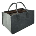 Panier à bois feutré avec poignées 27x50 cm gris