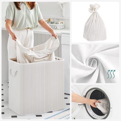 Panier à linge GUS blanc