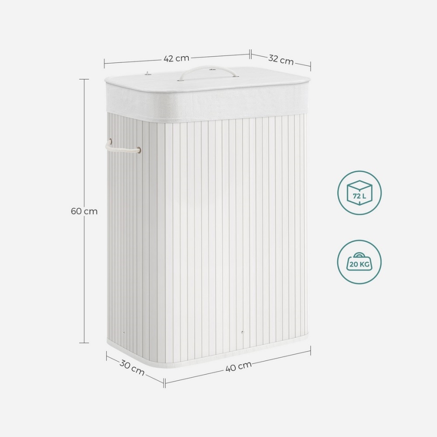 Panier à linge GUS blanc