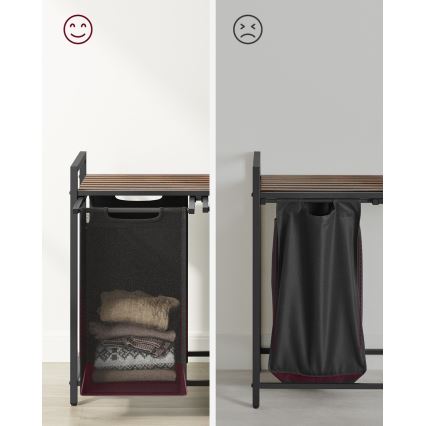 Panier à linge REX 73 x 72 x 33 cm marron/noir