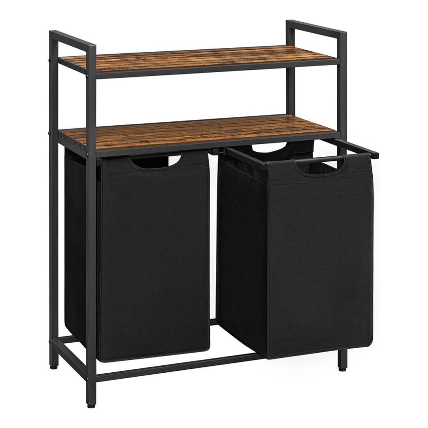 Panier à linge REX marron/noir