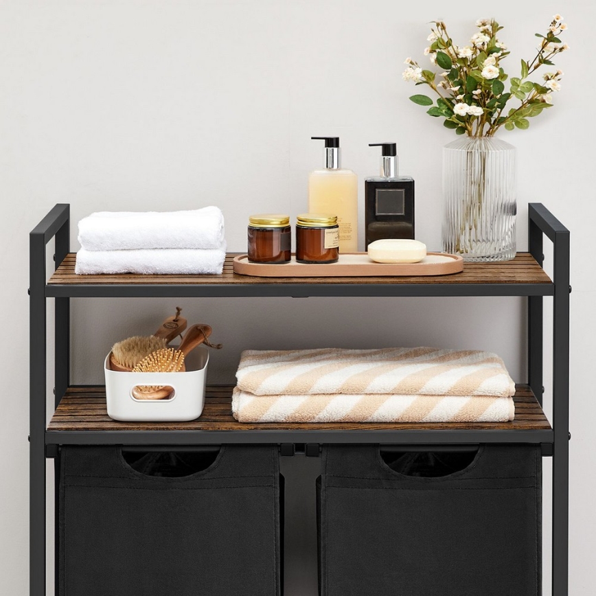 Panier à linge REX marron/noir