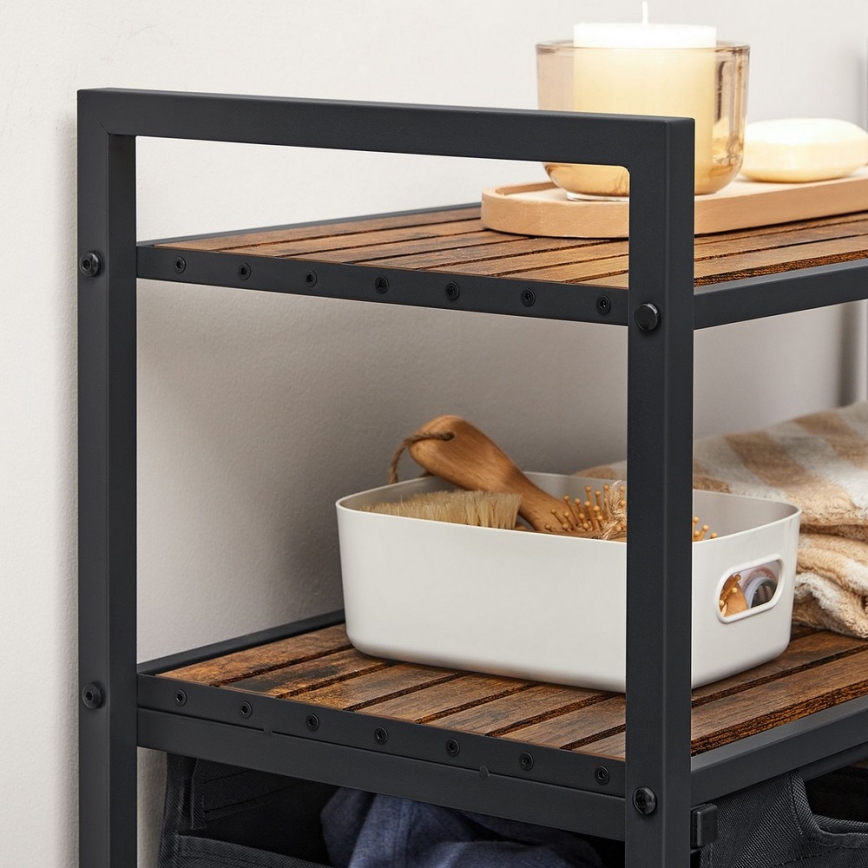 Panier à linge REX marron/noir