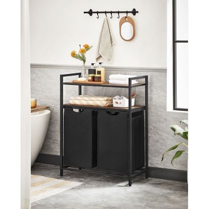 Panier à linge REX marron/noir