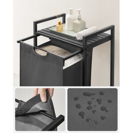 Panier à linge REX noir/gris