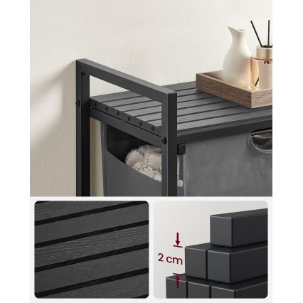 Panier à linge REX noir/gris