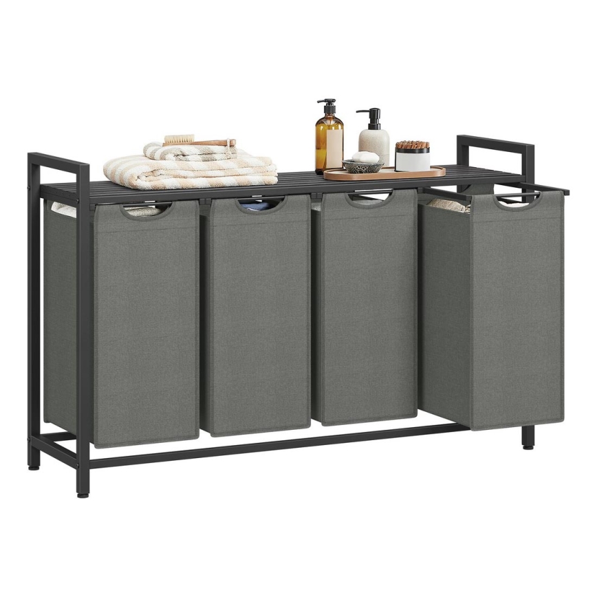 Panier à linge REX noir/gris