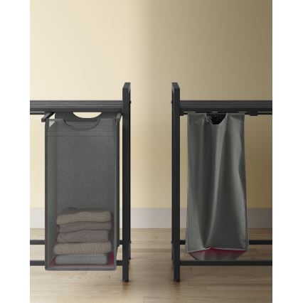 Panier à linge REX noir/gris