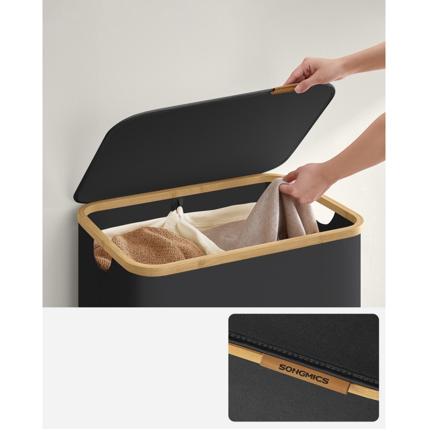 Panier à linge TATE, noir