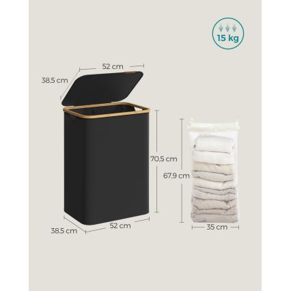 Panier à linge TATE, noir
