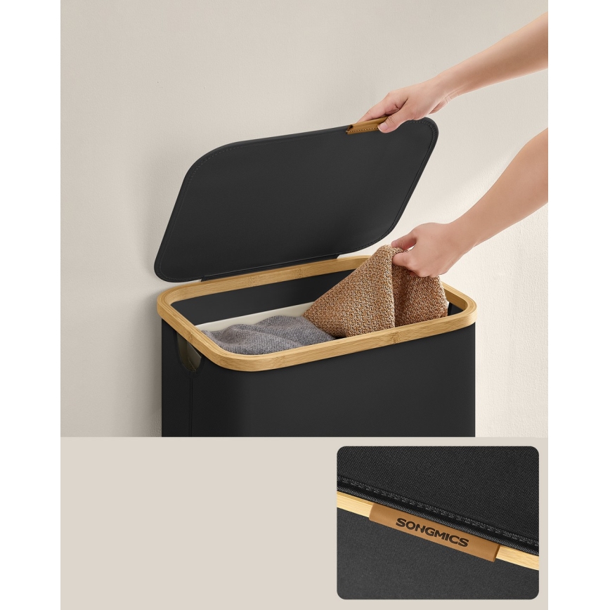 Panier à linge TATE noir