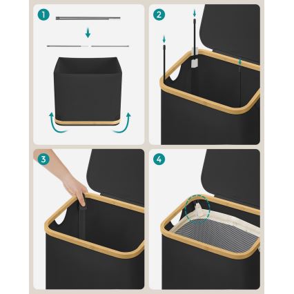 Panier à linge TATE noir