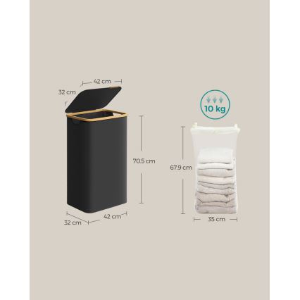 Panier à linge TATE noir