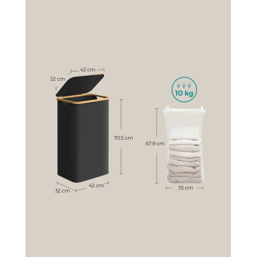 Panier à linge TATE noir