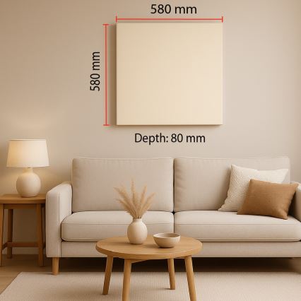 Panneau acoustique SILENCE 58x58 cm crème