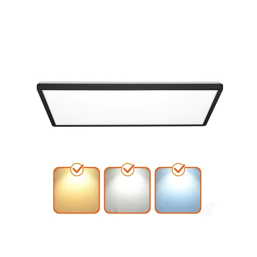 Panneau en saillie NIVERA LED/32W/230V IP54 3000/4000/6000K 29,5x59,5 cm noir