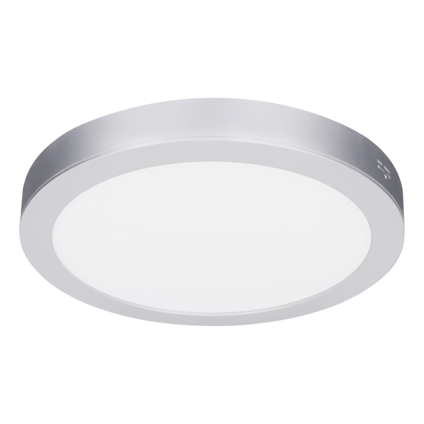 Panneau LED 2 en 1 pour montage en surface ou encastré 24W/230V 3000/4000/6000K Ø 30 cm IP54 argenté