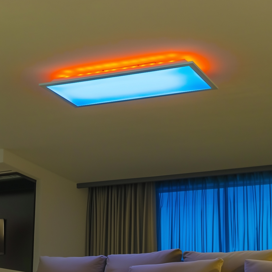 Panneau LED RGBW dimmable en saillie/22W/230V/2700-6500K/29,5x59,5 cm + télécommande