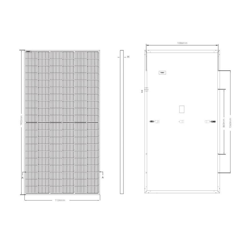 Panneau solaire photovoltaïque JINKO 460Wp cadre noir IP68 Half Cut - palette 36 pcs