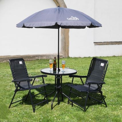 Parasol pliable et inclinable d. 1,8 m gris