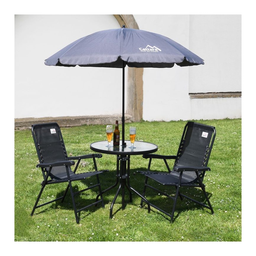 Parasol pliable et inclinable d. 1,8 m gris