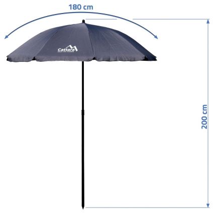Parasol pliable et inclinable d. 1,8 m gris