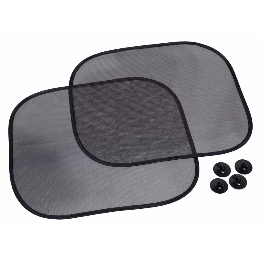 Pare-soleil avec ventouse 2 pcs noir