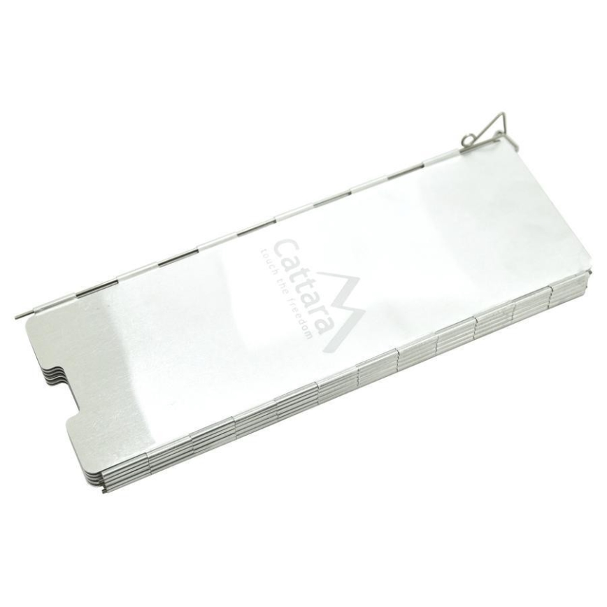 Pare-vent pour poêle 24x83cm chrome