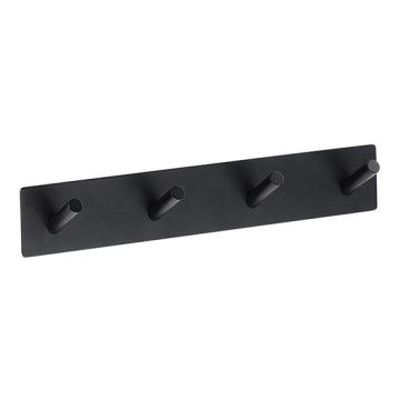 Patère 25,5x4,5 cm inox/noir