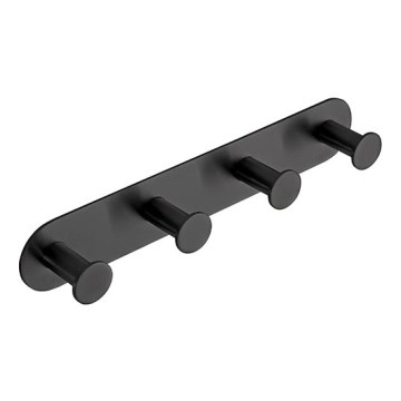 Patère murale 25,5 x 4,5 cm inox/noir
