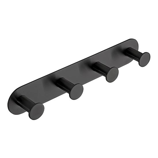 Patère murale 25,5 x 4,5 cm inox/noir