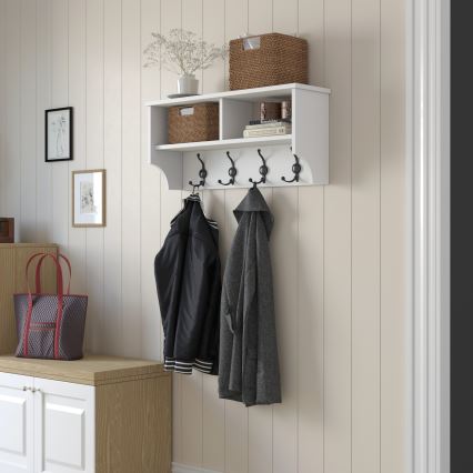 Patère murale 37,2x90 cm blanche/noire